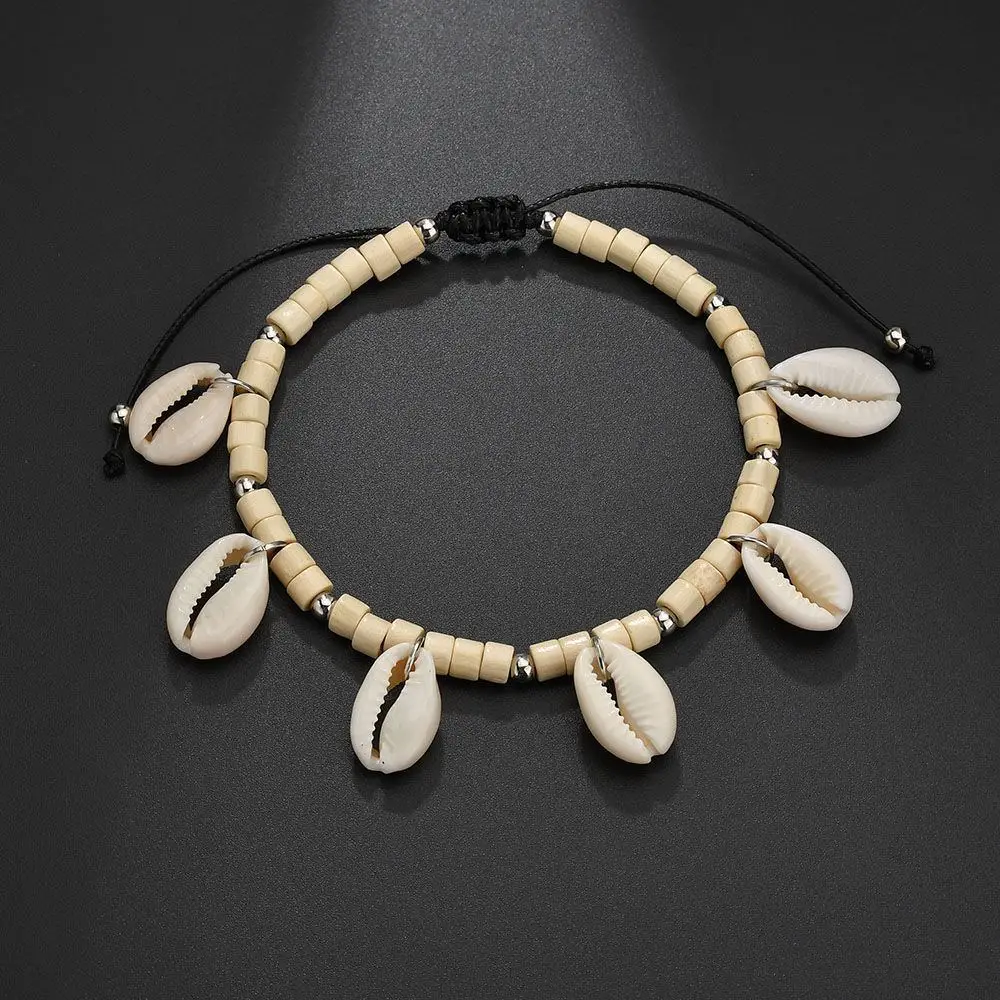 Женский винтажный браслет Yobest Cowrie Puka деревянный на щиколотке с бусинами для йоги