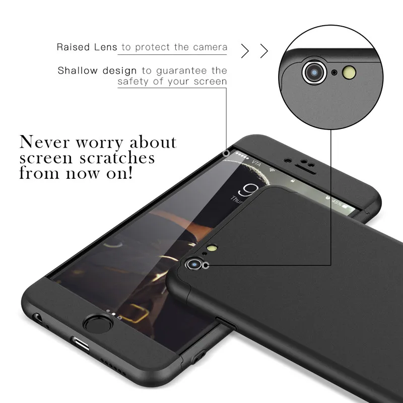 Роскошный Жесткий ПК чехол для iPhone 8 7 6 6s plus X Xs Ma 5 5S Se 360 бампер противоударный XR