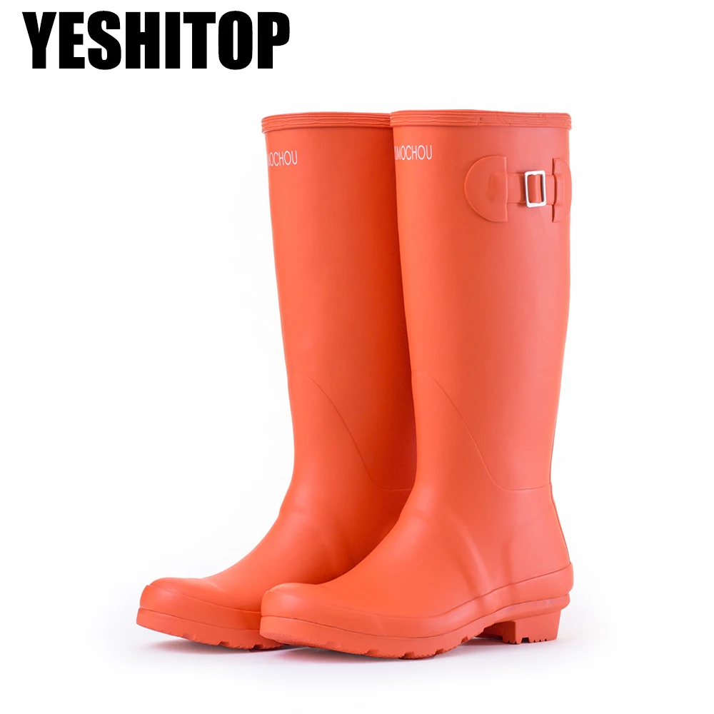 Демисезонные высокие резиновые сапоги до колена для мужчин и женщин 4 цвета|boots