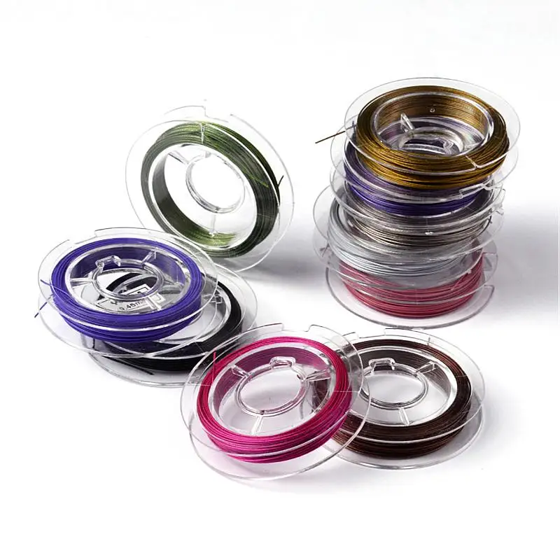 

10Rolls 0.45mm Mixed Color Beading Wire Steel Tiger Tail for Jewelry Making; about 10m/roll