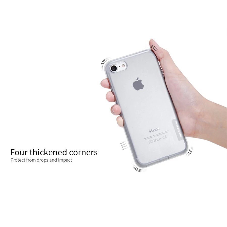 Для iphone 7 8 чехол + PLUS плюс Чехол Nillkin Nature прозрачный мягкий кремний ТПУ Protector для |