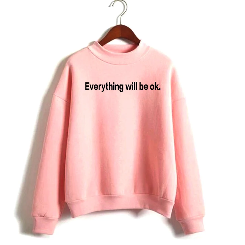 Все будет ОК Hoodie Для женщин Crewneck Ariana Grande кофты Harajuku с длинным рукавом флис теплый