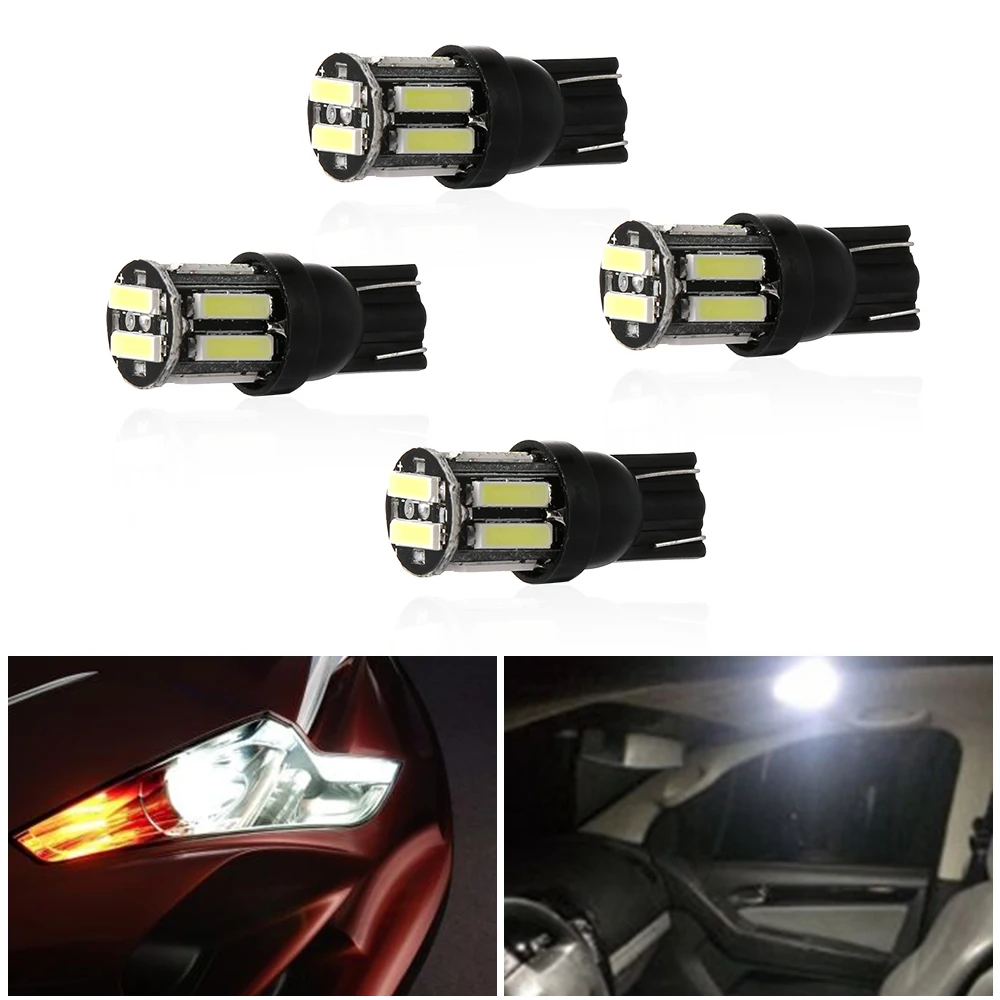 4 шт. 10 SMD W5W 194 168 светодиодный светильник Canbus без ошибок
