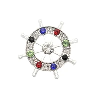 hot sale 10pcslot metal colorful rudder crystal silver snap charms fit 18mm20mm snap button bracelets replaceable diy jewelry