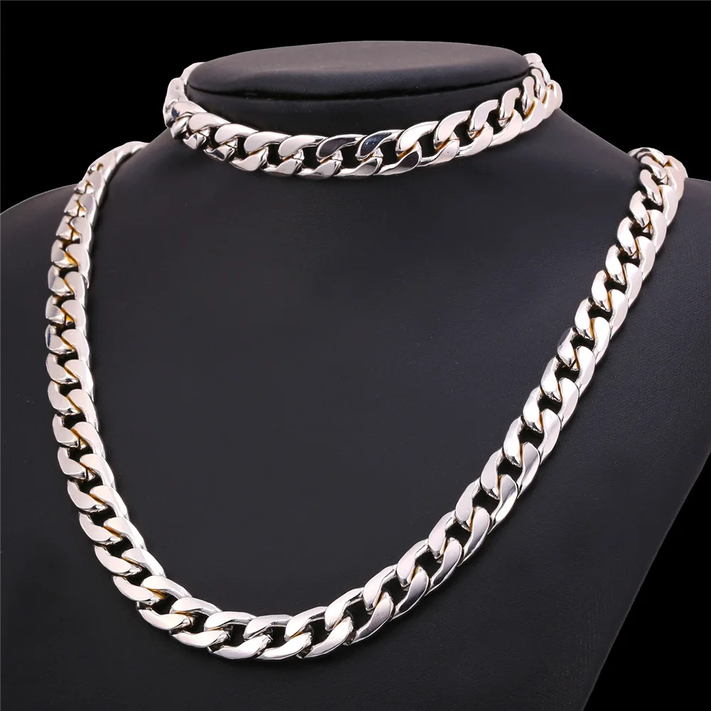 Ювелирные наборы мужские ожерелье браслет золотистого/розового золота оптом