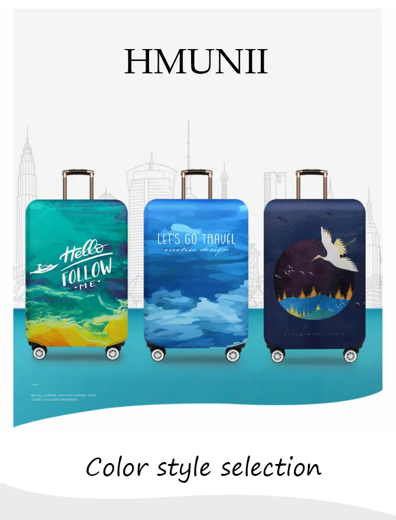 HMUNII чехол на колесиках, чехол для костюма, пылезащитный чехол, аксессуары для путешествий, эластичная ткань, защитный чехол для багажа, Suitable18-32 дюймов, чехол для костюма