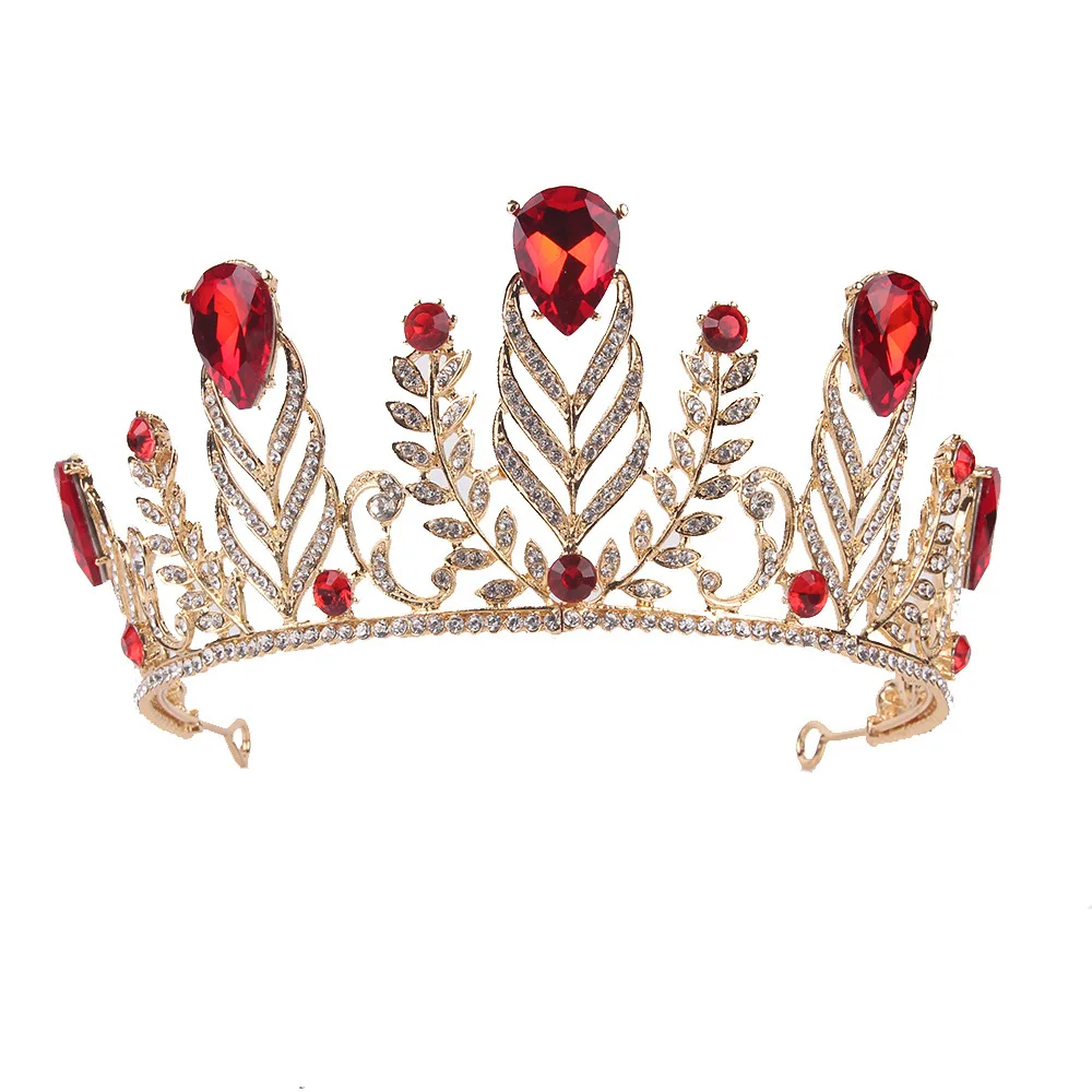 Винтажная зеленая корона с перьями из горного хрусталя свадебная диадема