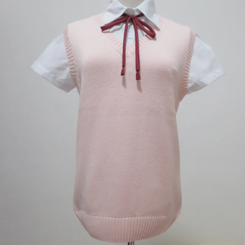 9 цветов K-on! Школьный свитер для девочки милый косплей безрукавый жилет с V-образным вырезом вязаная одежда форма.