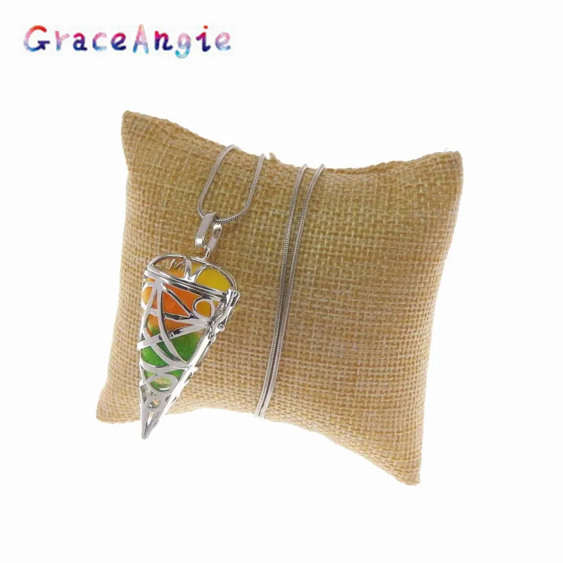 GraceAngie бусины клетка медальон может быть открыт Фаза коробка кулон ожерелье