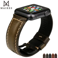 maikes vintage leather watchbands watch accessories for iwatch strap 44mm 40mm bracelet apple watch band 42mm 38mm series 4 1