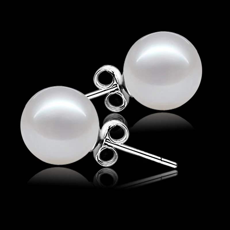 Подлинная пресной воды белый жемчуг серьги для маленьких девочек жемчужные
