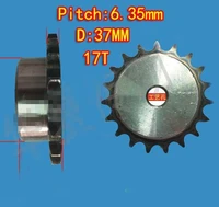 17teeths d37mm 25h 45steel precision 45 steel quenching sprocket chain wheel m5 standard screw pitch 6 35 hole6mm