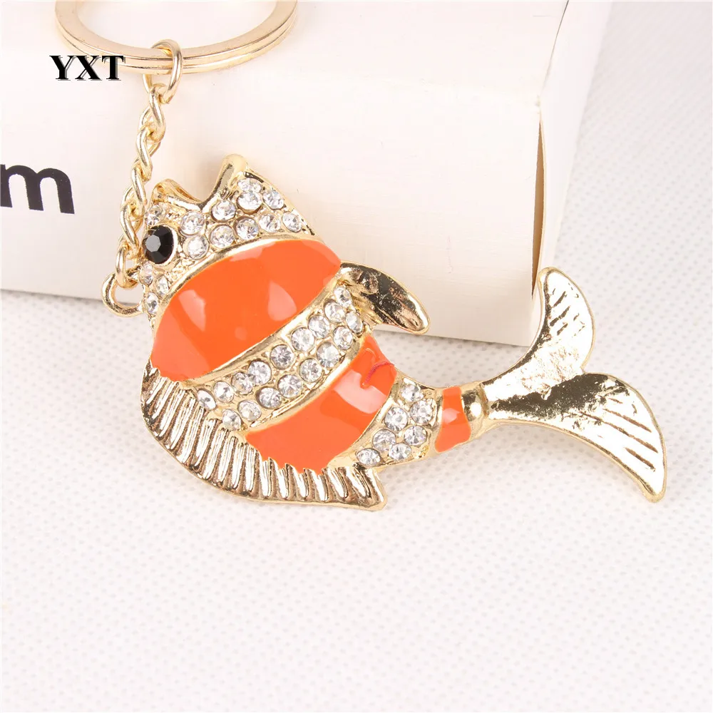 10PCS Lovely Carp Fish Cute Crystal Rhinestone Charm Pendant Purse Handbag Car Key Ring Keychain Party Wedding Gift Accessories | Украшения