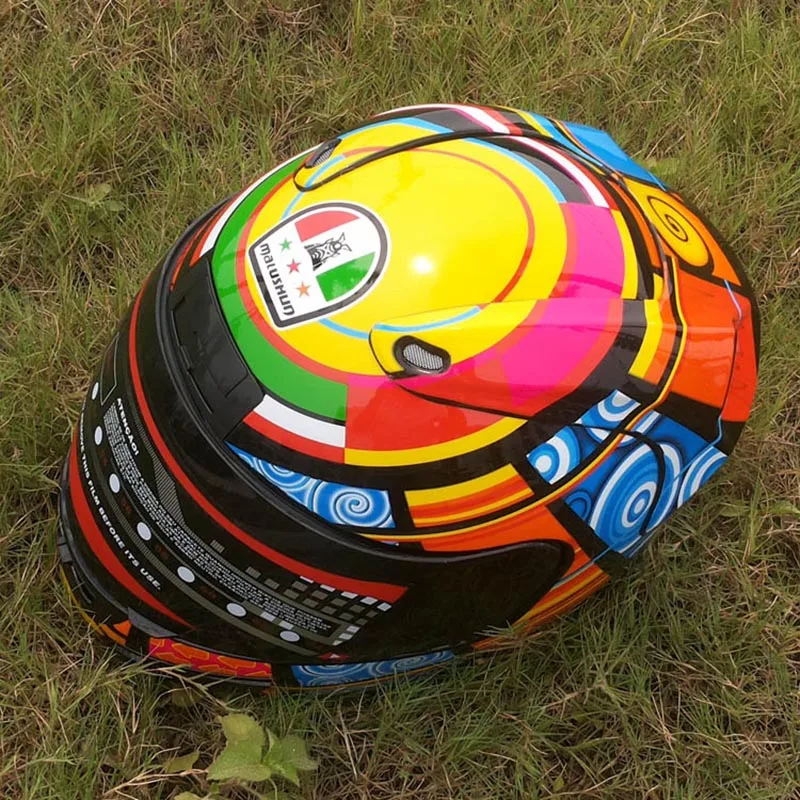 Мотоциклетный шлем Malushun Valentino Rossi шлем Kart racing Полный лицевой шлем для мужчин motociclistas capacete DOT approved fast