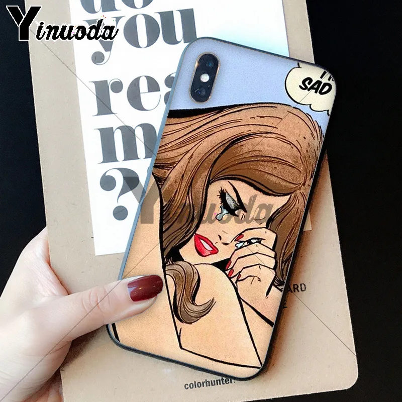 Yinuoda поп-арт комикс Coque чехол для телефона для Apple iPhone 8 7 6 6S Plus X XS MAX 5 5S SE XR Чехол для мобильного телефона