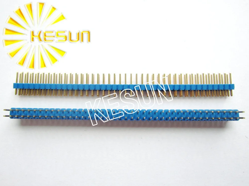 

100pcs/lot 2.54mm Blue Double Row Male 2X40 Pin Header Strip Gold-plated