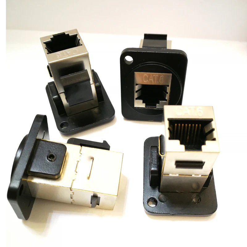 5 шт./лот D-Тип RJ45 Cat6 сетевой штекер Шасси панельный разъем аудиоразъем |
