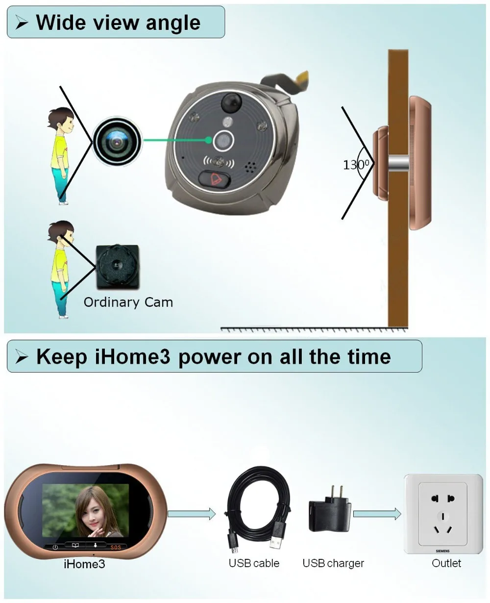 Цифровой дверной глазок с Wi-Fi умышленный сенсорный ЖК-экран 3 7 дюйма для входной