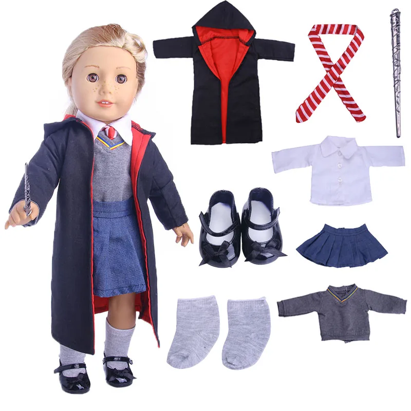 Гермиона Грейнджер Кукла Одежда Chaussures для American Girl Poupées: 8 шт. ХОГВАРТС-как