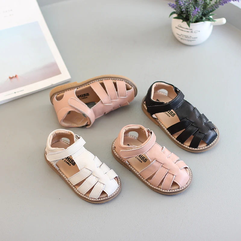 Сандалии из натуральной кожи на плоской подошве в ретро стиле|Сандалии| |