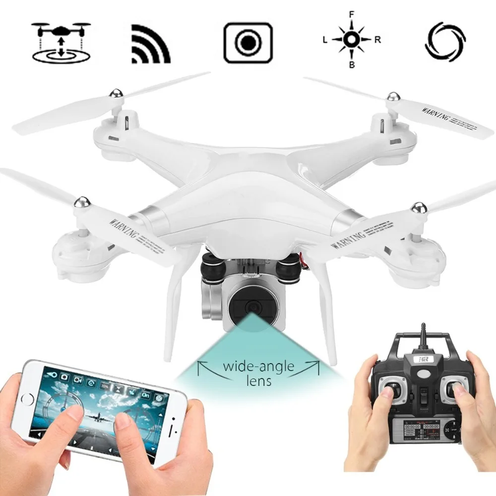 Дрон 4 канала 2 ГГц 2MP HD камера светодиодное освещение 6 осевой гироскоп 360 градусов
