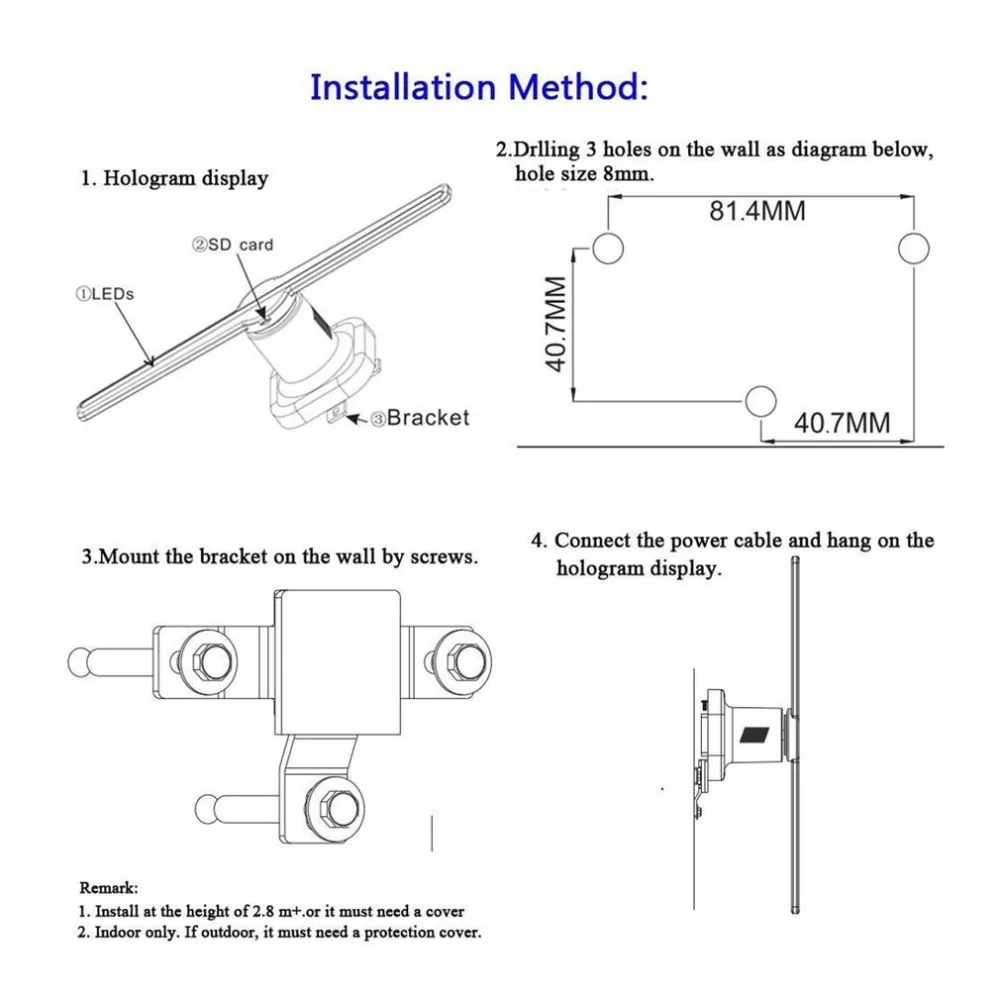 Голограмма для рекламы 3D светодиодный вентилятор голографическая 3d изображение
