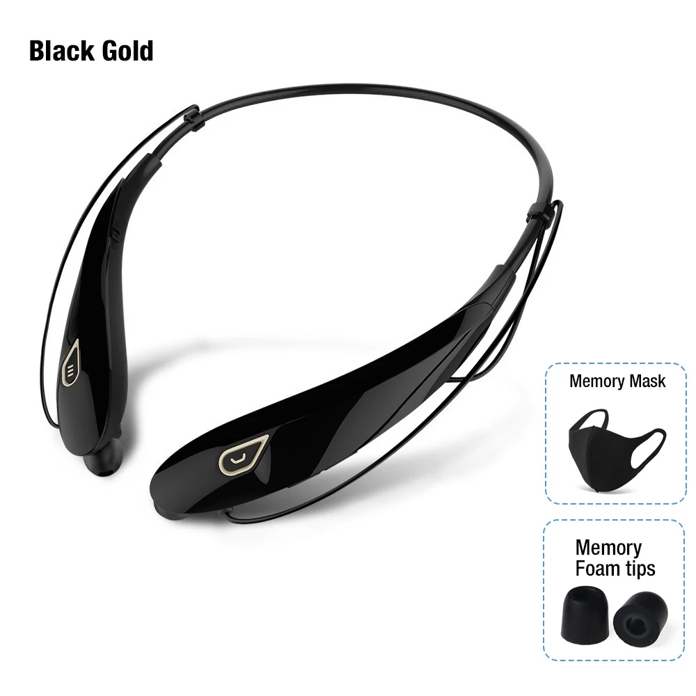 Black Gold Suit C Lymoc Upgrade Y98 4D стерео Bluetooth гарнитура шейным ремешком беспроводные наушники V4.2 спортивные наушники 15 часов воспроизведения Handfree HD MIC - Цвет: Black Gold Suit C