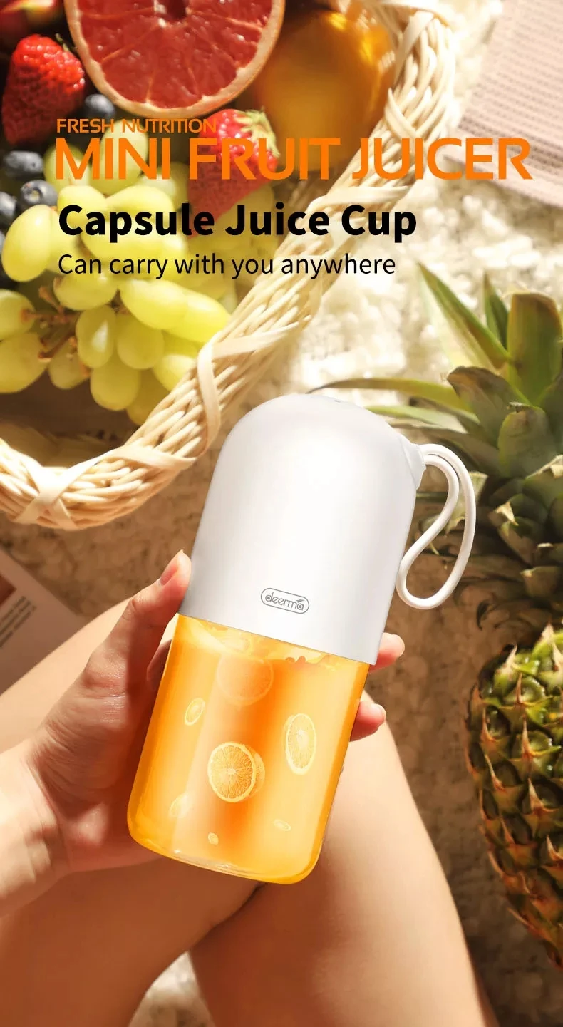 XIAOMI MijiA Deerma портативная мини-соковыжималка для фруктов кухонный Электрический миксер Капсульная форма мощная электрическая чашка для сока XIAOMI YouPIN