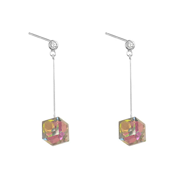 Блок сахарной earrings100 % 925 пробы серебряные ювелирные изделия гипоаллергенный