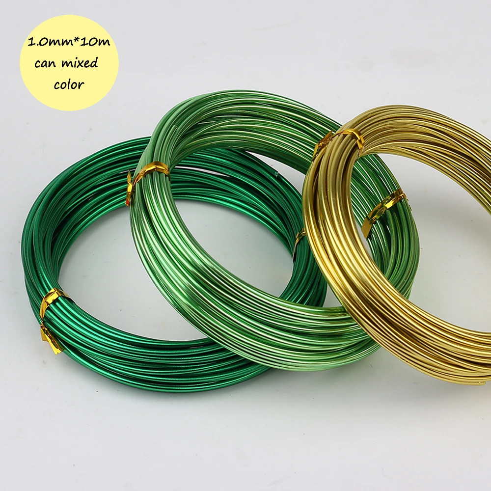5 шт./лот 1.0 мм * 10 м цветные алюминиевый провод DIY мягкий флористика провода для