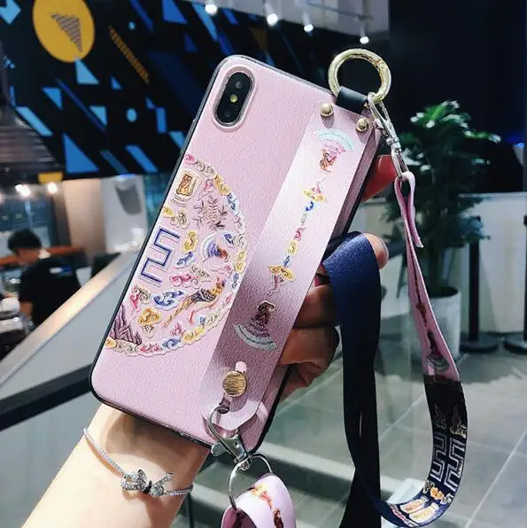 Чехол с ремешком из ТПУ+ ПК для Xiaomi Redmi Note 5 7 pro mi 9 8 se lite, чехол, браслет-держатель, плечевой чехол для телефона fundas - Цвет: strap phone bag case