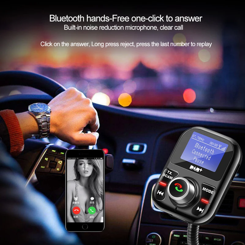 Nulaxy FM Bluetooth передатчик приемник DAB Handsfree автомобильный комплект с ЖК дисплеем