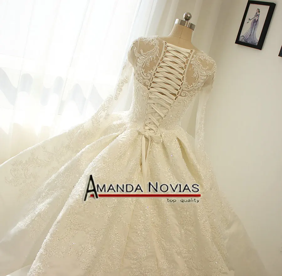 Роскошное Свадебное платье с арабским узором атласное свадебное длинным шлейфом