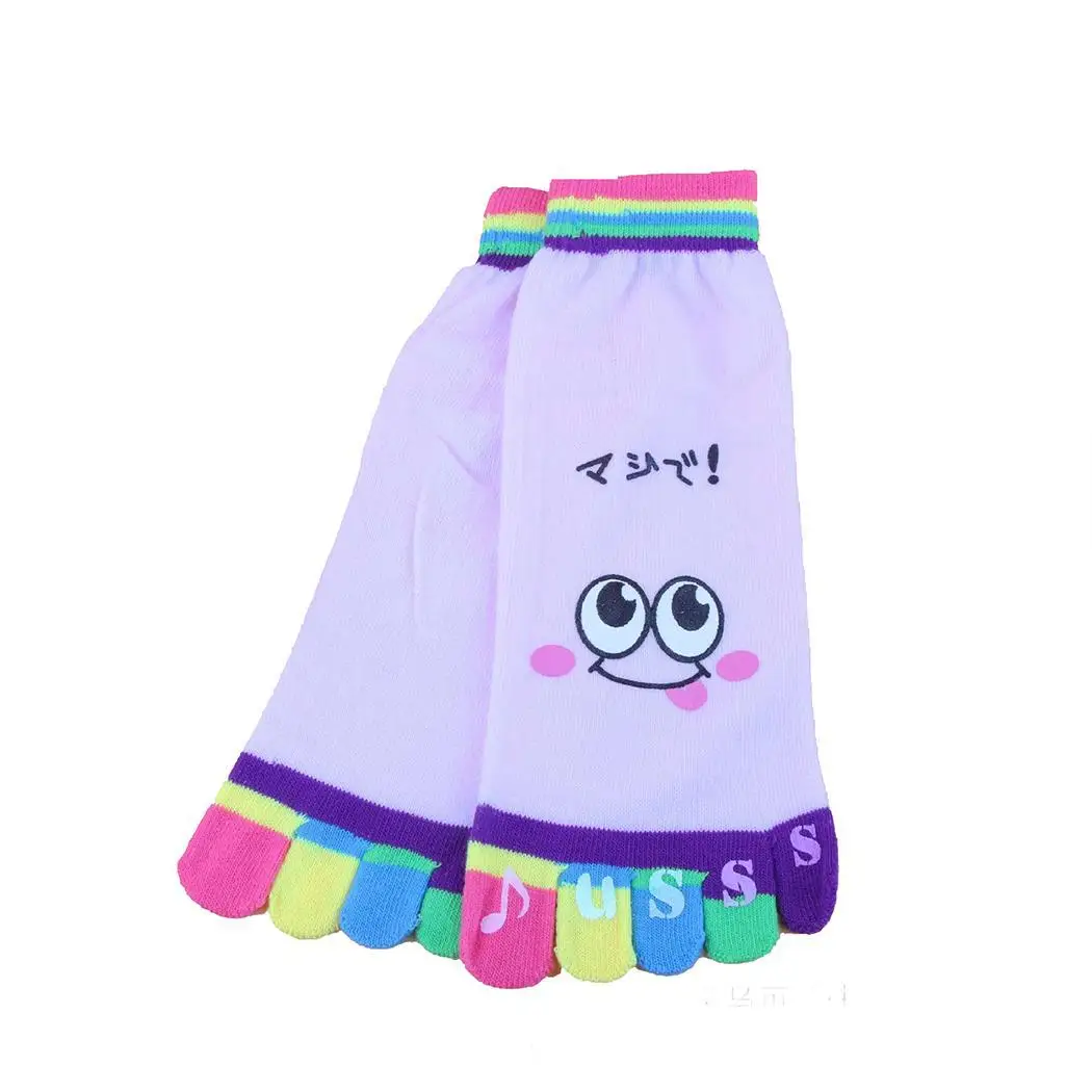 Для женщин милый мультфильм короткие короткий до лодыжки пять пальцев носок