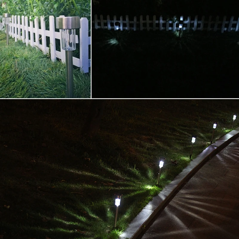 5 шт./лот светодиодные уличные фонари на солнечной батарее из нержавеющей стали