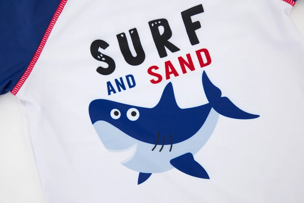 Kavkas Children Boy Swimsuit With Shorts Shark Printing Kids Sports Suit Swimwear Sunga Infantil Praia Menino |