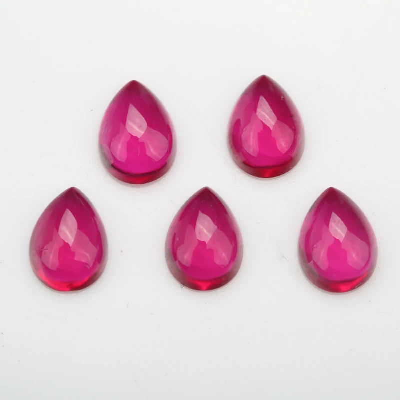 

Size 3x5~10x14mm 5# Red Pear Oval Shape Cabochon Synthetic Corundum Stone
