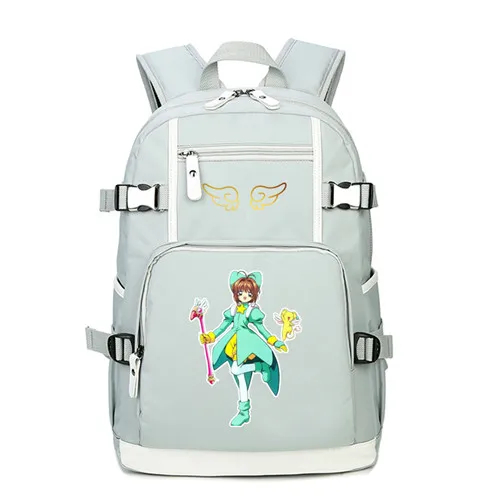 19 Аниме карты Captor розовый милый рюкзак Mochila Feminina SAKURA Kawaii женские сумки на плечо холщовые школьные сумки рюкзак для книг - Цвет: 19