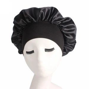 Imported Newly Women's Satin Solid Sleeping Hat Night Sleep Cap Hair Care Bonnet Nightcap For Women Men Unise