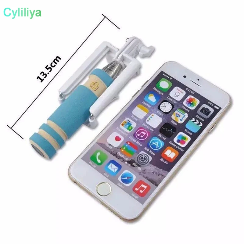 Мини проводной селфи палка для iPhone 6 6s 7 8 Универсальный складной монопод ручной выдвижной телефон Android селфи палка