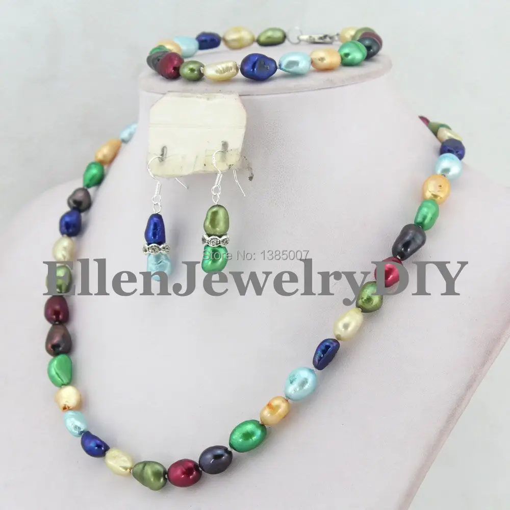 Набор бижутерии из натурального пресноводного жемчуга 8 9 мм|beaded jewelry set|bridal setsfashion