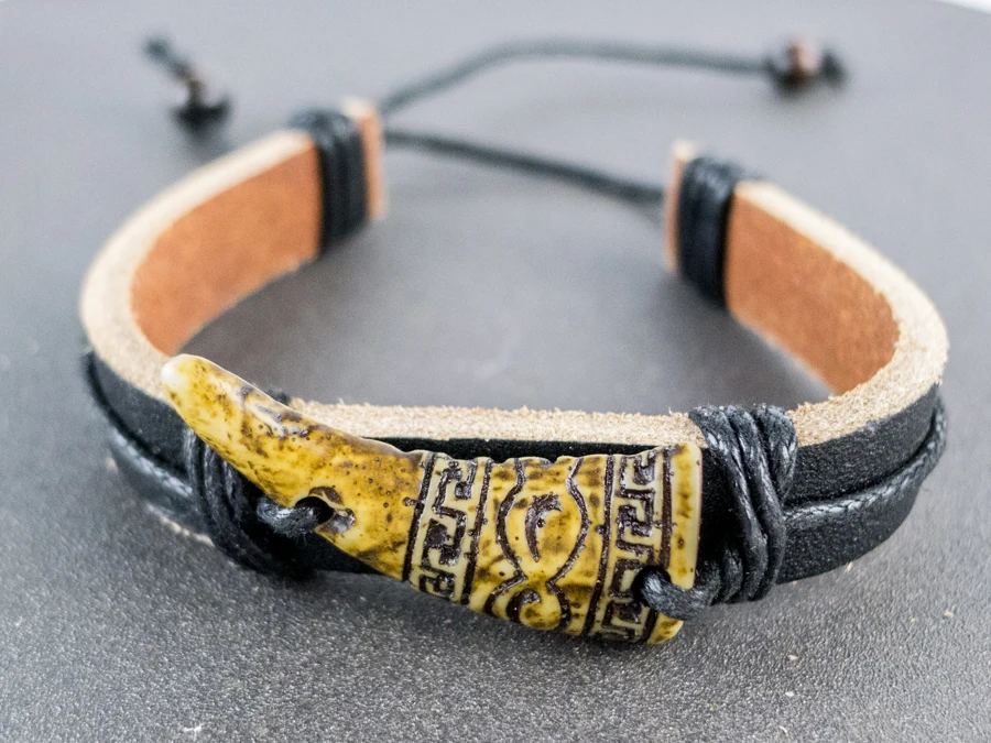 Мужской кожаный браслет в стиле ретро рандомный винтажный для мужчин #