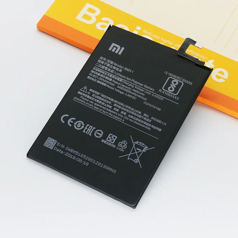 Оригинальный аккумулятор Xiao Mi BM51 для Xiaomi Max3 Max 3 сменный 5500 мАч телефона высокого