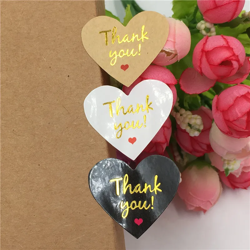 Благодарим вас Серия бумажная наклейка в форме сердца этикетка Красное сердце