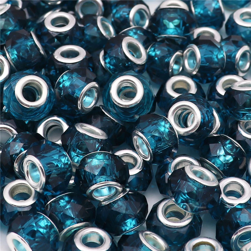 50 шт сократить граненый большая дыра Стекло хрустальные бусины для