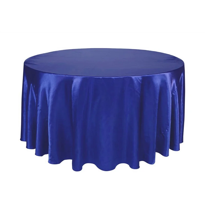 royal blue 10 шт. 9" /108"/12" круглая сатиновая скатерть, скатерть для свадебной вечеринки, Рождественский ресторан, банкетные украшения, 21 цвет - Цвет: royal blue