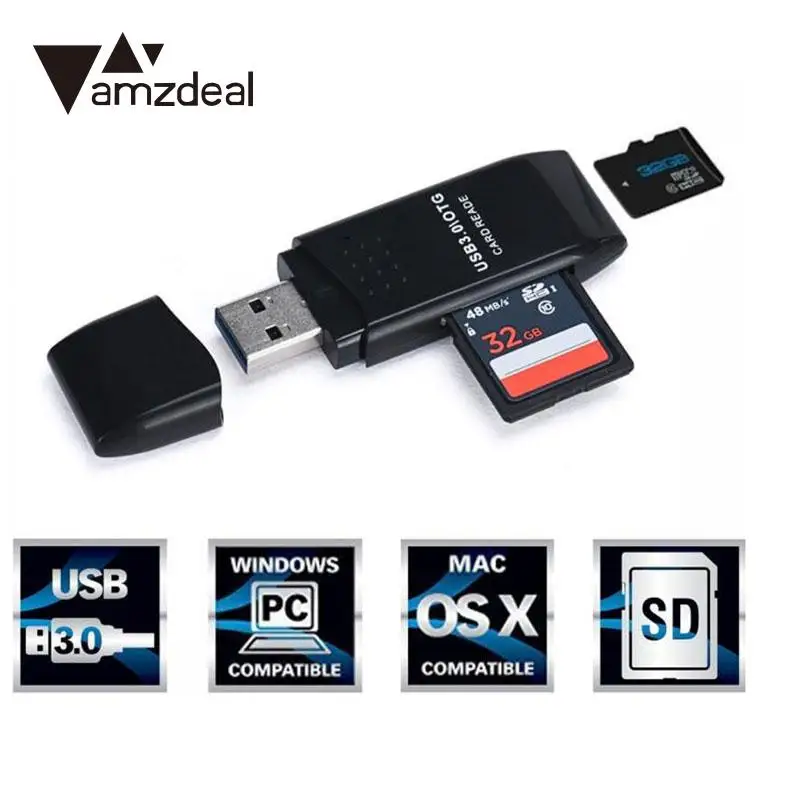 Высокая скорость 2 в 1 USB 3 0 памяти SDXC TF кард ридер адаптер компьютера|Картридеры| |