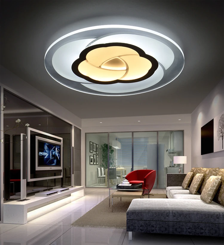 

Modern Acrylic Flower Remote Control LED Ceiling Lights for Living Room Bedroom Led Dimming Ceiling Lamp Fixture luminaria teto