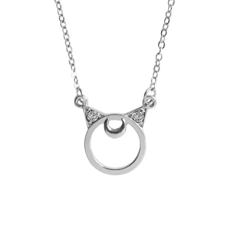 Anime Sailor Moon Necklace Cute Cat Luna Hollow Pendant Model Gold Neckchain Cosplay Jewelry Fanmade Chain Fans Gift Collection | Игрушки и