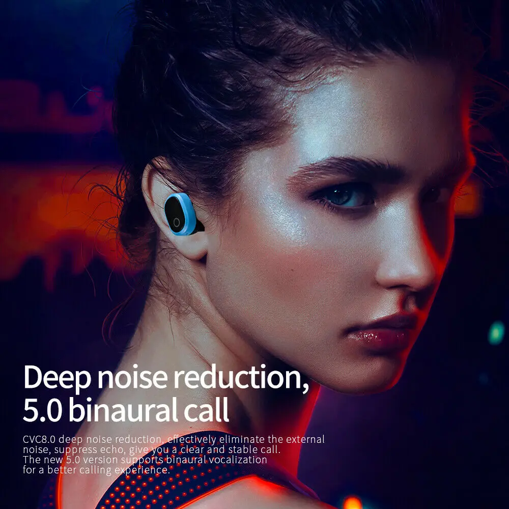 

Orunjo A9 Mini Bluetooth Earphones TWS V5.0 Stereo Wireless Headset In-Ear Earbud Waterproof Built-in Mic with Charging Box